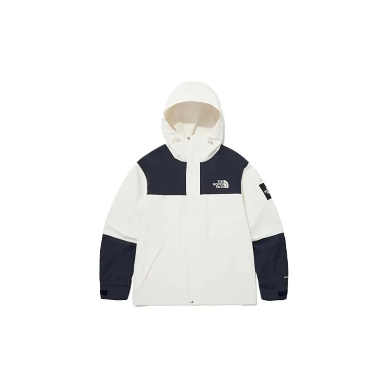 THE NORTH FACE Water-Resistant Windbreaker Jacket Unisex Cream White With Free Shopping Bag-1
