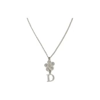 DIOR Rhinestone Necklaces Women's Silver