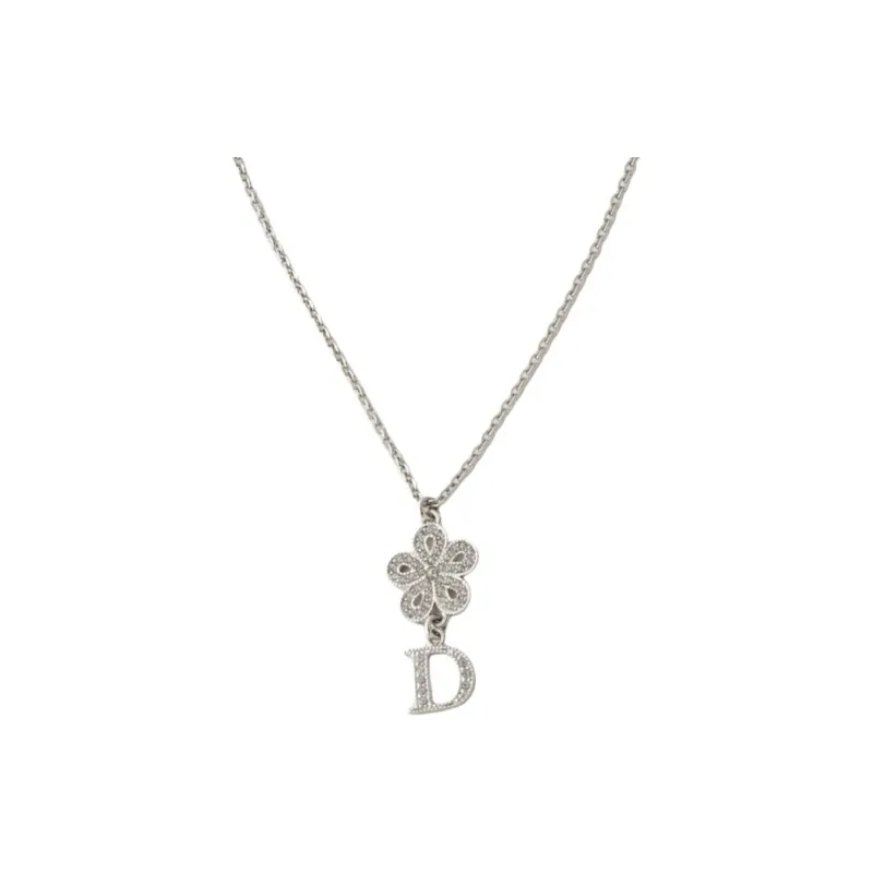 DIOR Rhinestone Necklaces Women's Silver-0