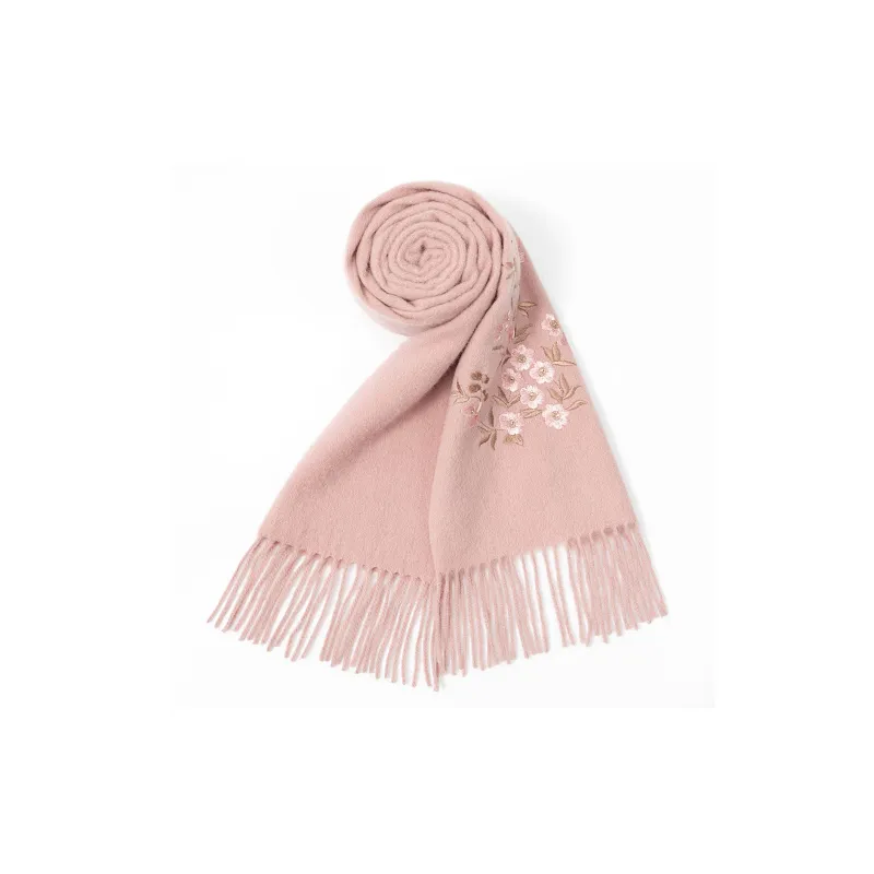 Shanghai Story Sheep Wool Knit Scarves Women's Sandalwood 5 Colors To Choose From-5