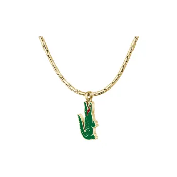 LACOSTE Stainless Steel Necklaces Men's Gold/Green