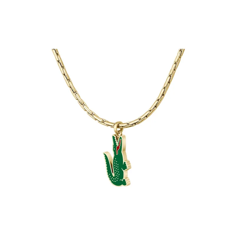 LACOSTE Stainless Steel Necklaces Men's Gold/Green-0