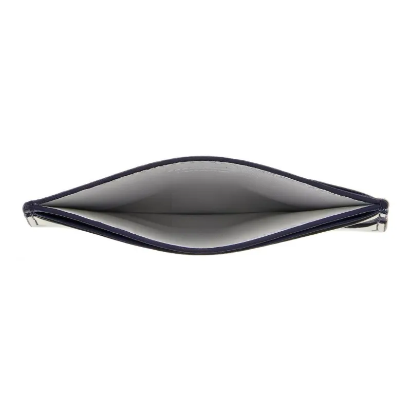 FERRAGAMO Calfskin Card Holder Men's White & Blue-3