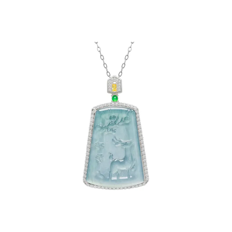 YUANYUXIANG Ice Glutinous Jadeite Necklaces Unisex-0