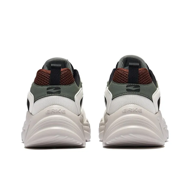 Erke Seeking Light Anti Slip Wear Resistant Low Top Casual Shoes Men's White Red Green-4
