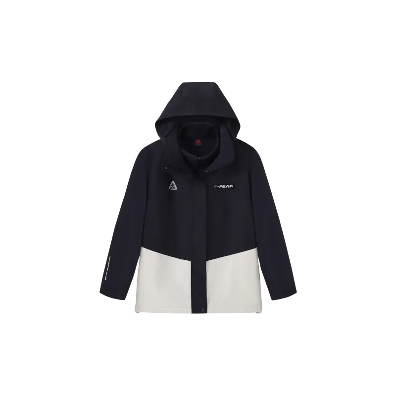 PEAK Super-Light Cold-Resistant Water-Repellent Rainproof Windproof Soft Shell Windbreaker Jacket Unisex Black White-1