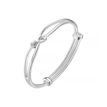 Yuanyanghuangjin 999 Fine Silver Bangles Women's