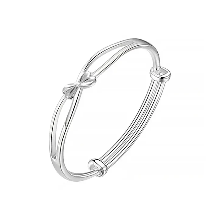 Yuanyanghuangjin 999 Fine Silver Bangles Women's-0