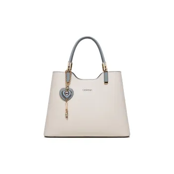Geshiman Cow Leather Shoulder Bag Crossbody Bag Handbag Large Size Women's Ecru/Beige Apricot/Royal Blue/Purple/Maroon