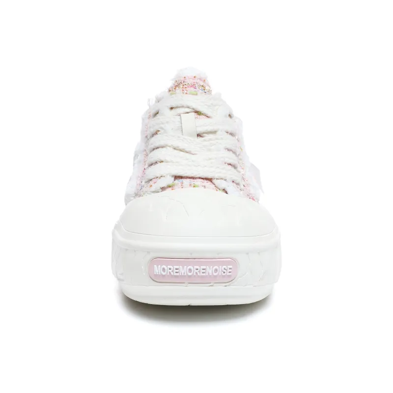 MOREMORENOISE Canvas Shoes Women's Low Top White-5