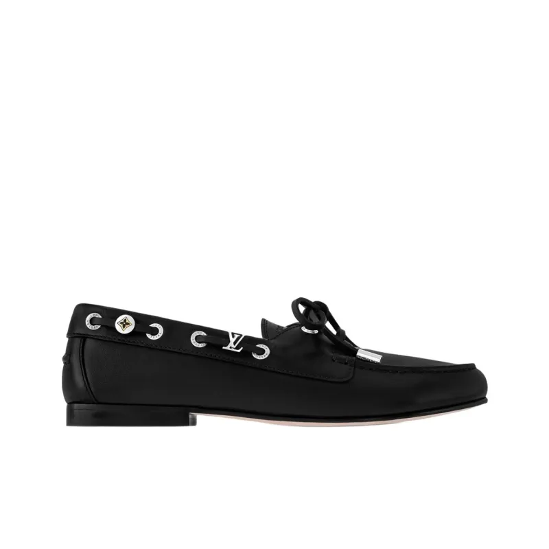 LOUIS VUITTON Soho Boat Shoes Women's Black-1