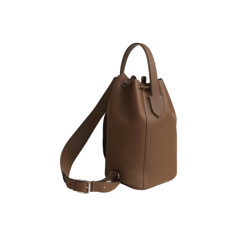 HERMES Togo Calfskin Bucket Bag Handbag Shoulder Bag Crossbody Bag Women's 6T Toundra Tundra Green & Brown Green-2