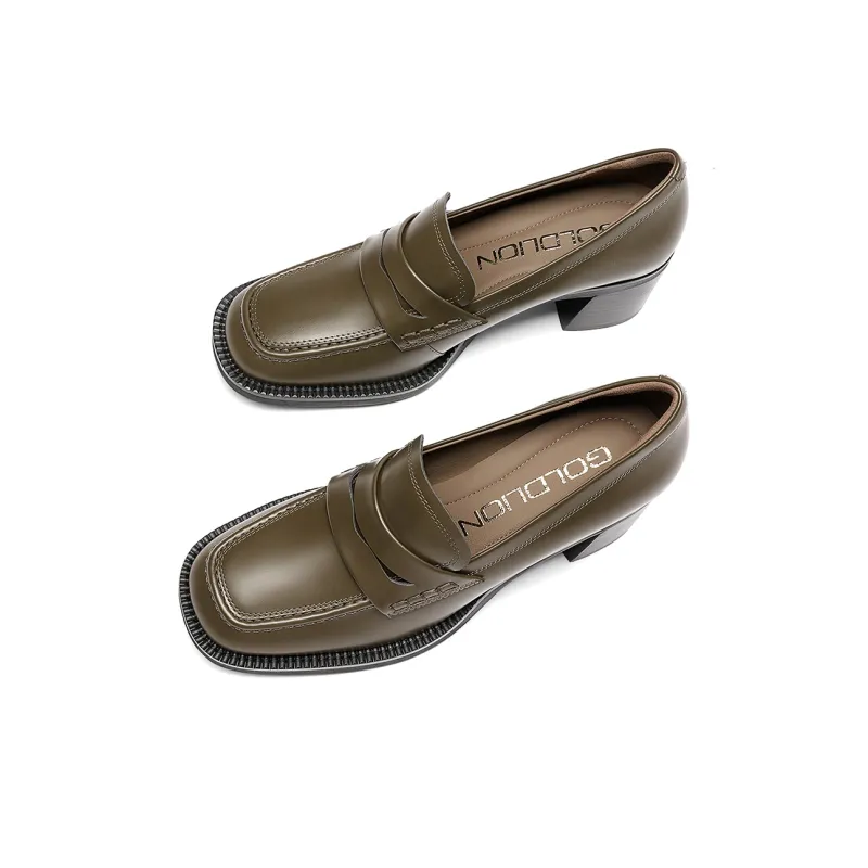 GOLDLION Square Toe Fashion Loafers Women's-7