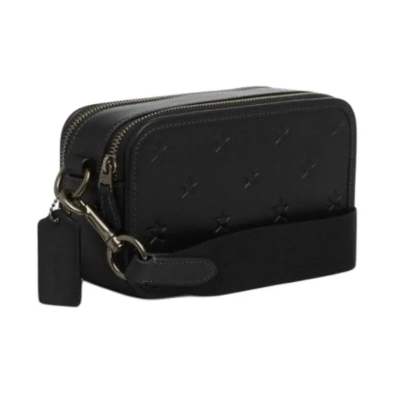 COACH Cow Leather Shoulder Bag, Crossbody Bag Small Size Unisex Black-1