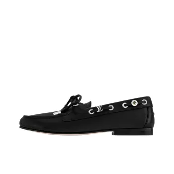 LOUIS VUITTON Soho Boat Shoes Women's Black