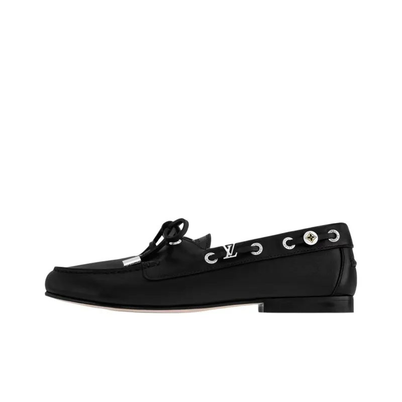 LOUIS VUITTON Soho Boat Shoes Women's Black-0