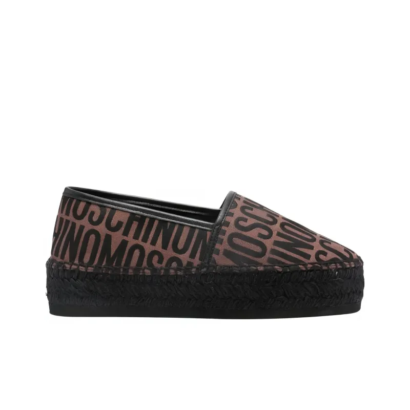 MOSCHINO Jacquard Logo Motif Platform Espadrilles-1