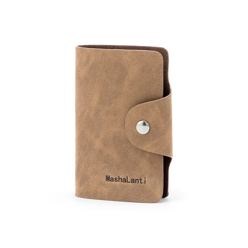 MashaLanti Microfiber Document Wallet Card Holders Regular Men's Coffee-2