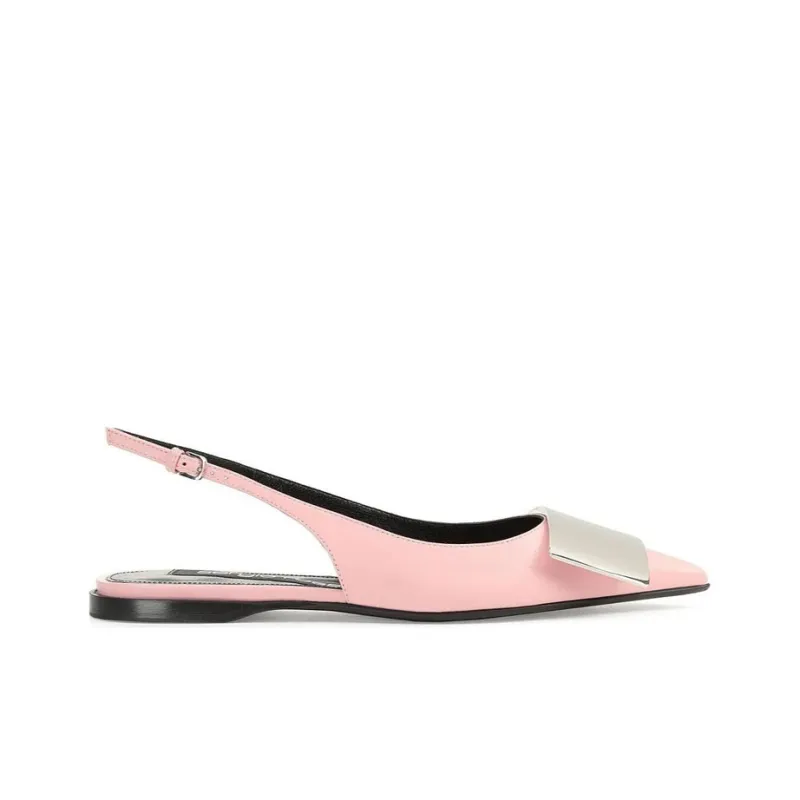 SERGIO ROSSI Miroir Leather Slingback Pumps-1