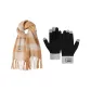 [Ambient Two-Piece Set]Khaki Scarf+Gray Glove