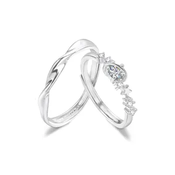 FANFRI Sterling Silver Rings Unisex Sweet Love Date Confession Box
