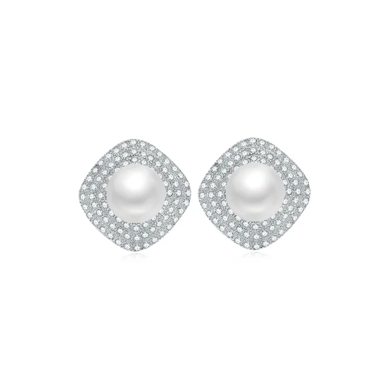 BYTHERE Pearl Stud Earrings Women's-0