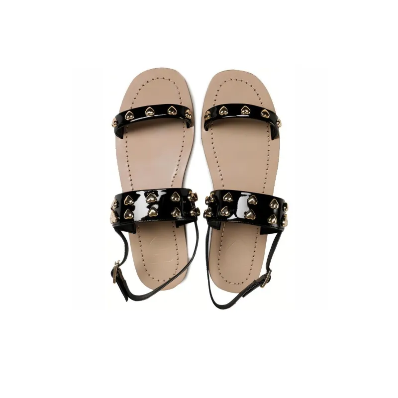 Love MOSCHINO Heart-stud Flat Sandals-4