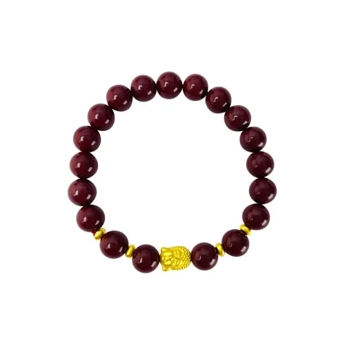 Love Zodiac Year Double Sided Buddha Cinnabar # Good Luck 999 Solid Gold Fixed Price Gold Bracelet Women's