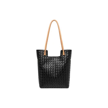 GELANNI Cow Leather Shoulder Bag Regular Women's Inkstone Black/Drapery Light Beige/Forest Mist Gray