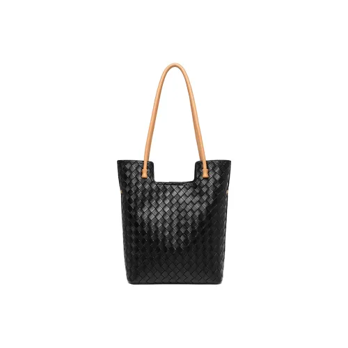 GELANNI Cow Leather Shoulder Bag Regular Women's Stone Ink Black/Curtain Light Beige/Forest Mist Gray
