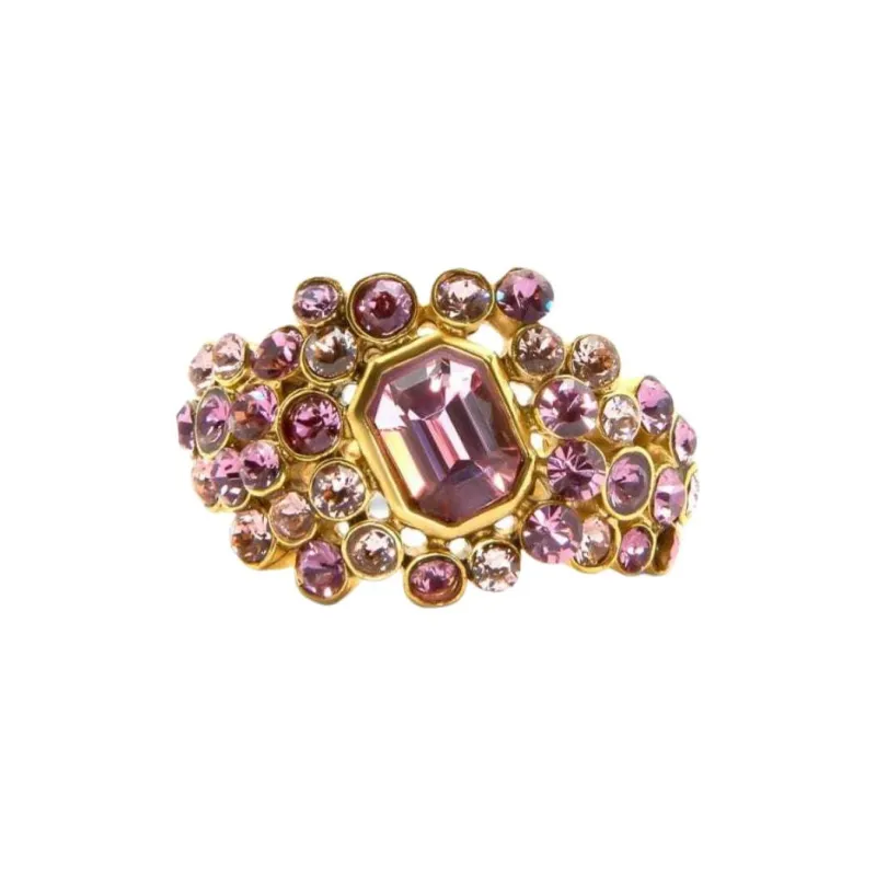Oscar De La Renta Mixed crystal Cluster Ring-1