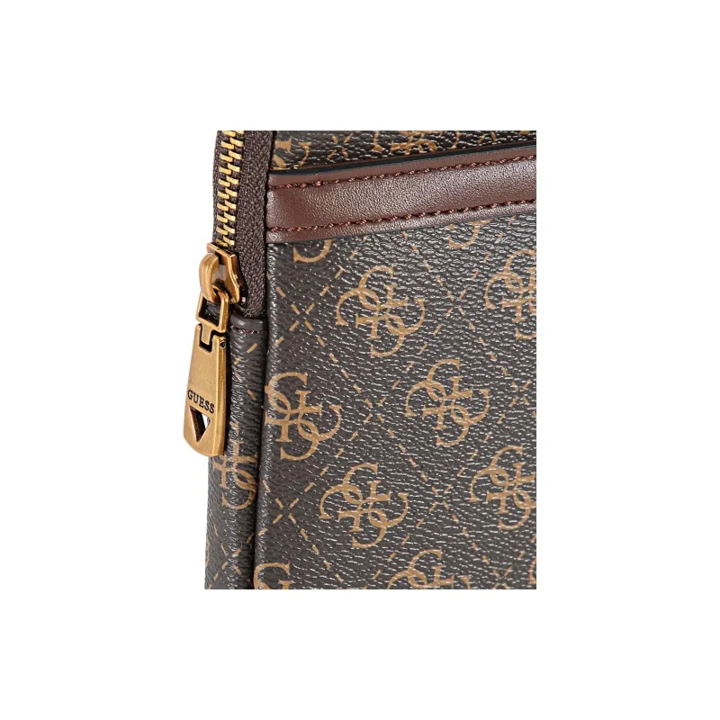 GUESS Recycled Polyurethane Shoulder Bag, Crossbody Bag Mini Men's Brown Multicolor-3