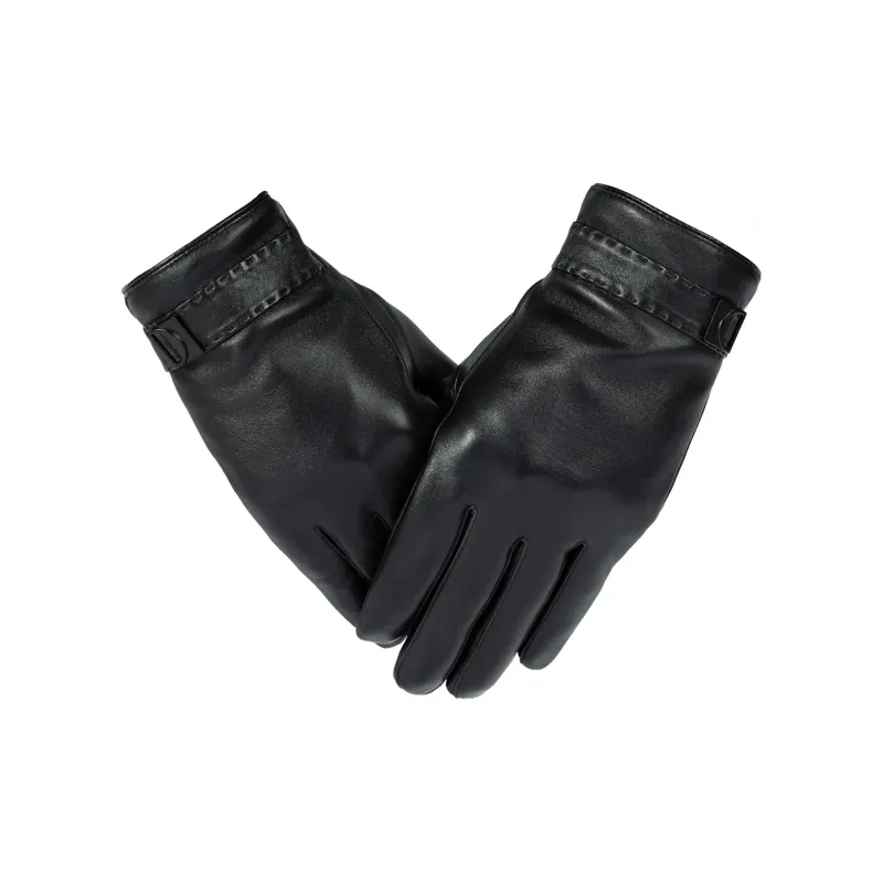 Shanghai Story Sheepskin Knit Gloves Men's Black Gift Box Set-69