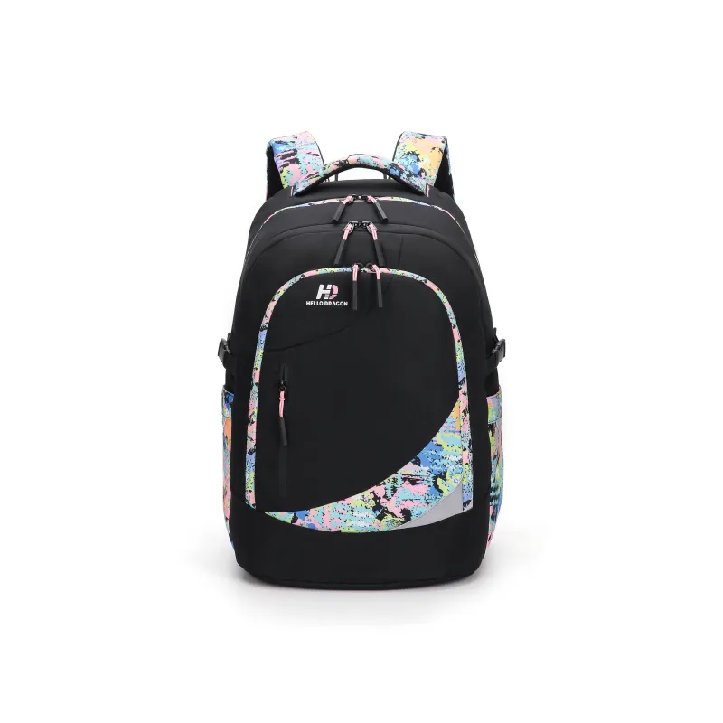 HELLO DRAGON Nylon Backpack Regular Unisex Multicolor/Blizzard/Polar Gray-0