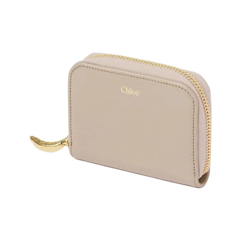 Chloe Grain Calfskin Coin Purse Women's Brown-1