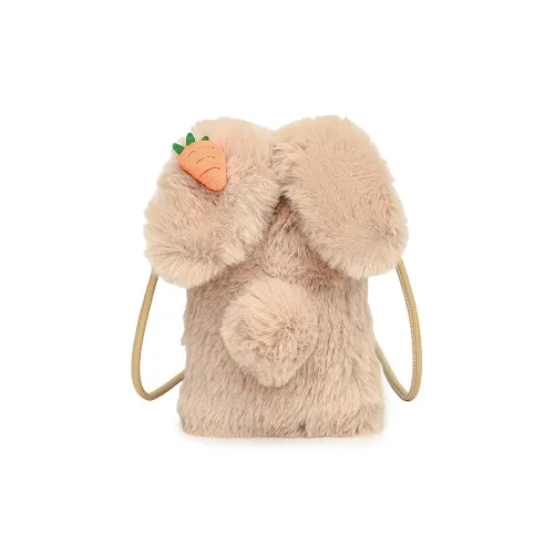 CORE BIRD Plush Crossbody Bag Women's Khaki/White/Pink/Black