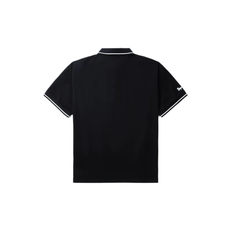BAPE BLACK Paisley Placket Polo Shirt-3