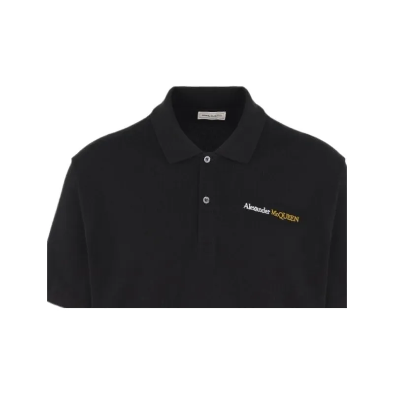Alexander McQueen Logo Embroidered Polo Shirt-6