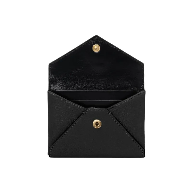Chloe Grain Goatskin Card Holder Women's Black-2