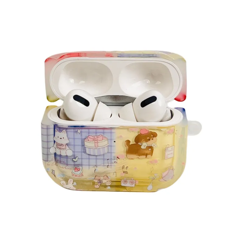 Sopi Compatibility With Apple AirPods 4/2/3/4th Generation/AirPods Pro/Pro 2 TPU Multicolor Cake Puppy Headphone Cases-7