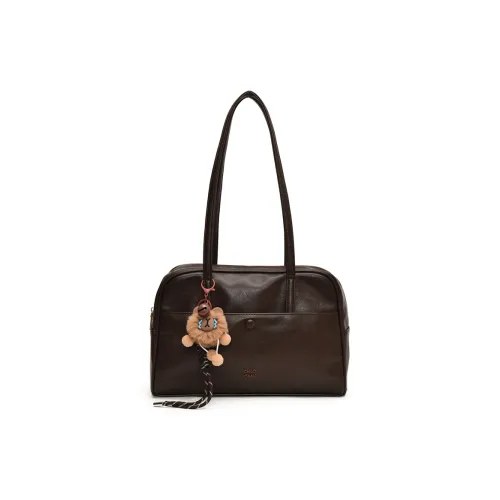 Meow In The Grass PU Handbag Shoulder Bag Regular Women's Brown/Black