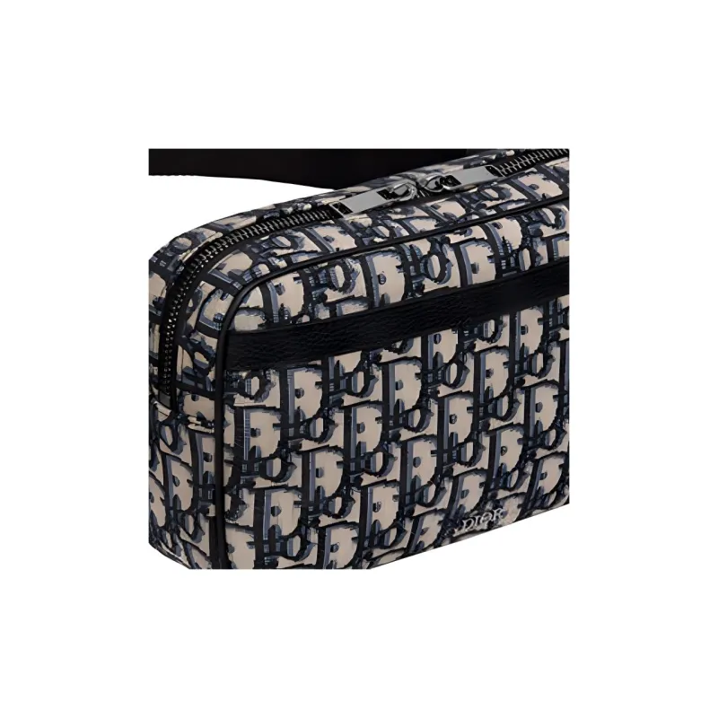 DIOR Cow Leather Fanny Pack Men's Blue/Black-3