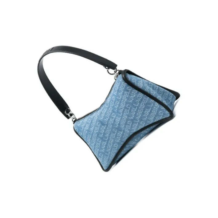 KARL LAGERFELD Denim One Shoulder Handbag Women's Blue-3
