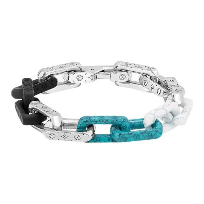 LOUIS VUITTON Stainless Steel Bracelets Men's Silver-3
