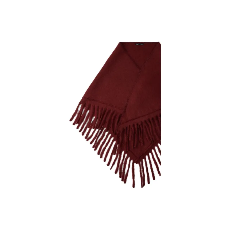 ZARA Acrylic Shawls Women's Red-1