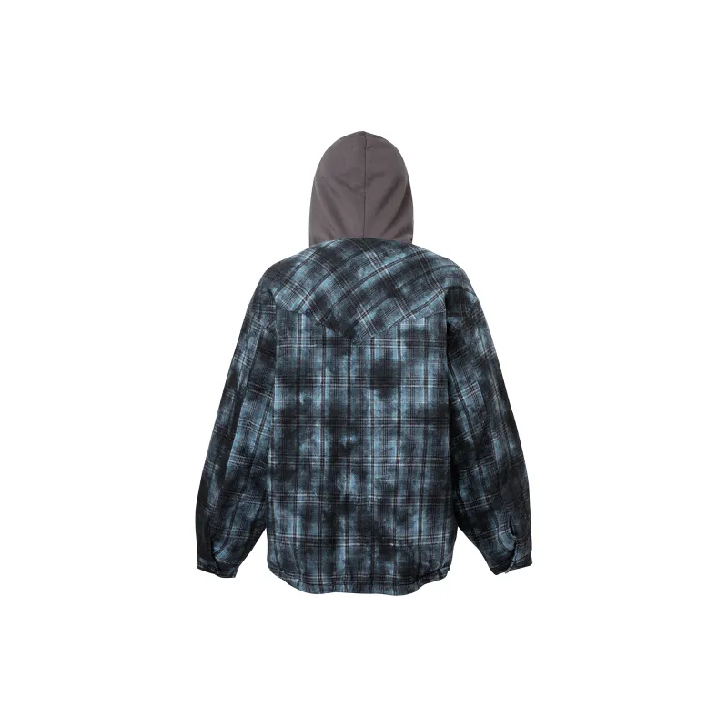 FIRE 2 COLD EGO Puffer Jacket Unisex Blue Plaid-1