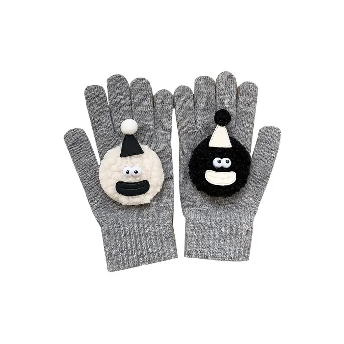 MUSTKOO Knitted Fabric Knit Gloves Women's-4