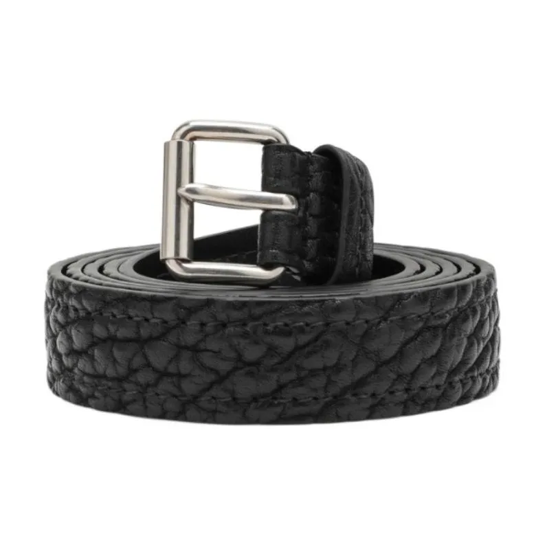 PRADA Calfskin Leather Belts Men's Black  -1