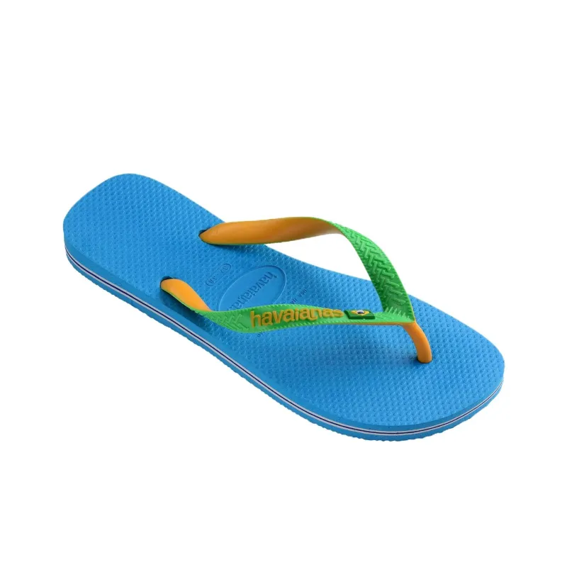Havaianas Brasil Mi Rubber Sole Slip-Resistant Flip Flops Unisex Blue Green-2