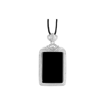 Artisan Lock Heart Jade Ice Glutinous Jadeite Necklaces Women's